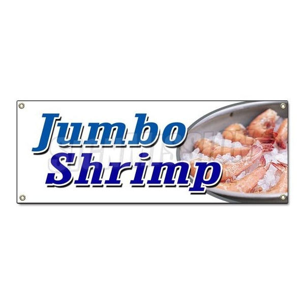 Signmission JUMBO SHRIMP BANNER SIGN cocktail cold local healthy food deep fried B-Jumbo Shrimp - main